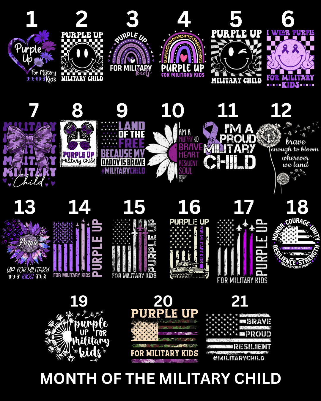 Toddler : Month of the Military Child Designs