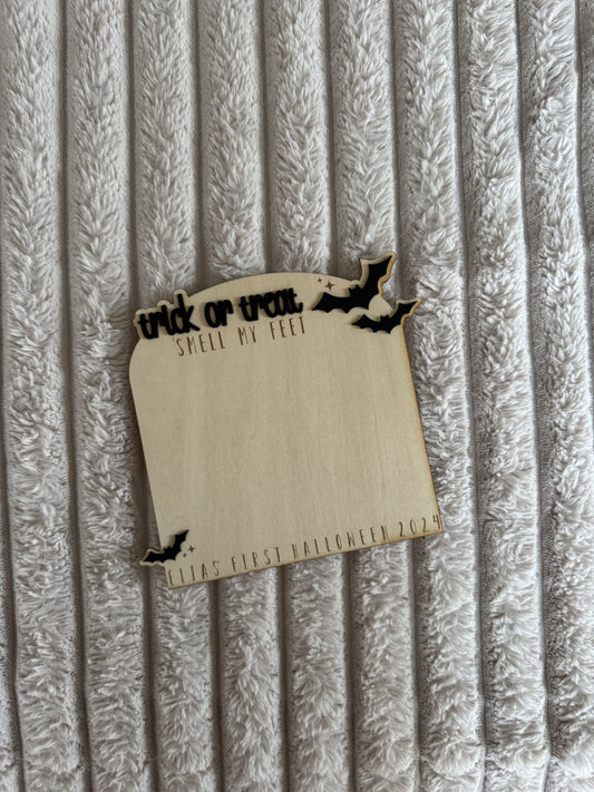 "Trick or Treat. Smell My Feet" Footprint Keepsake