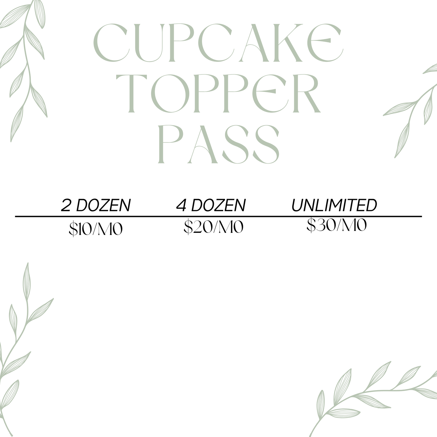 Cake Topper Membership Add-On : Cupcake Topper Pass
